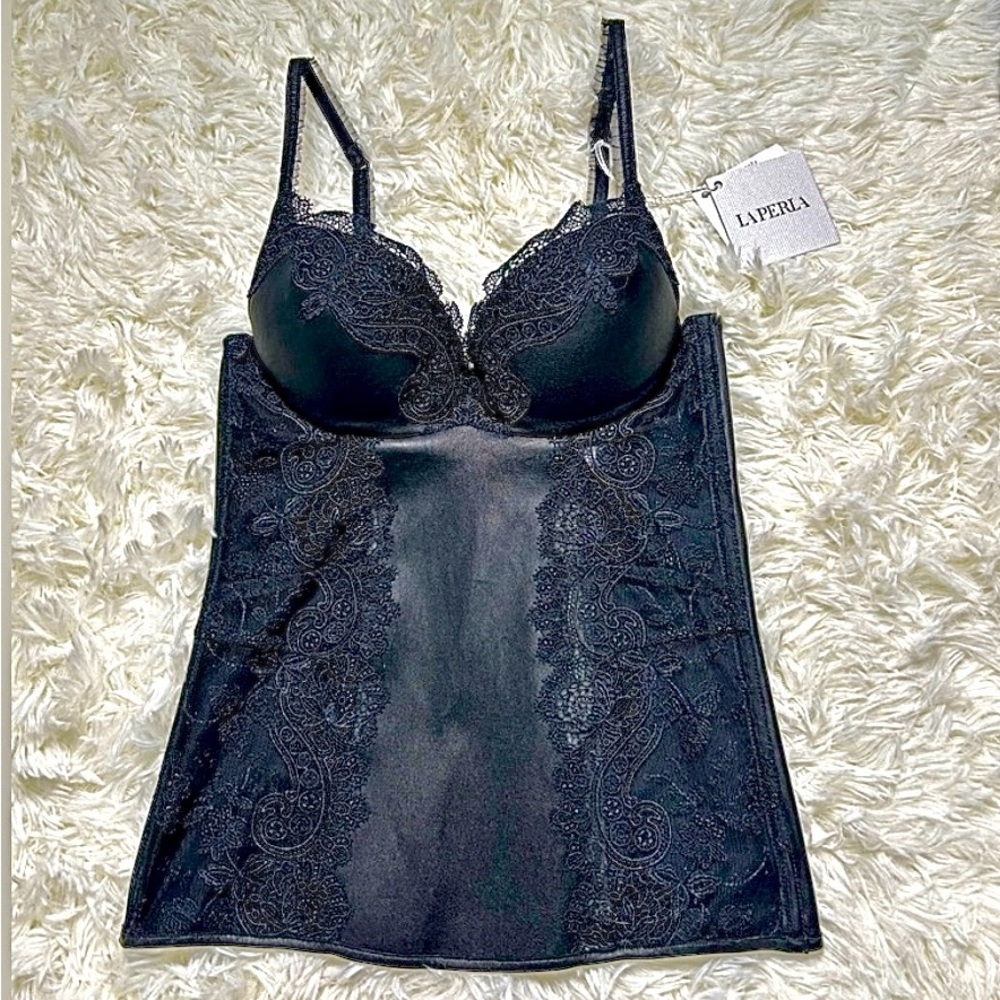 *NWT* Vintage La Perla leather and lace corset